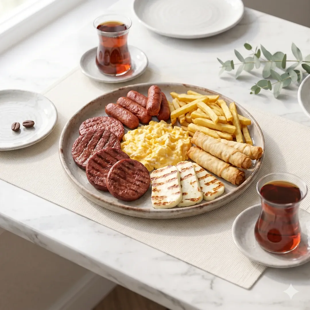 Sıcak Kahvaltı Tabağı
