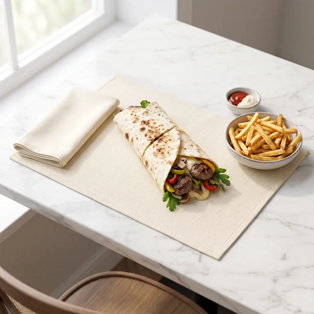 Köfteli Kaşarlı Wrap